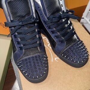 Christian Louboutin Navy Studded Sneakers